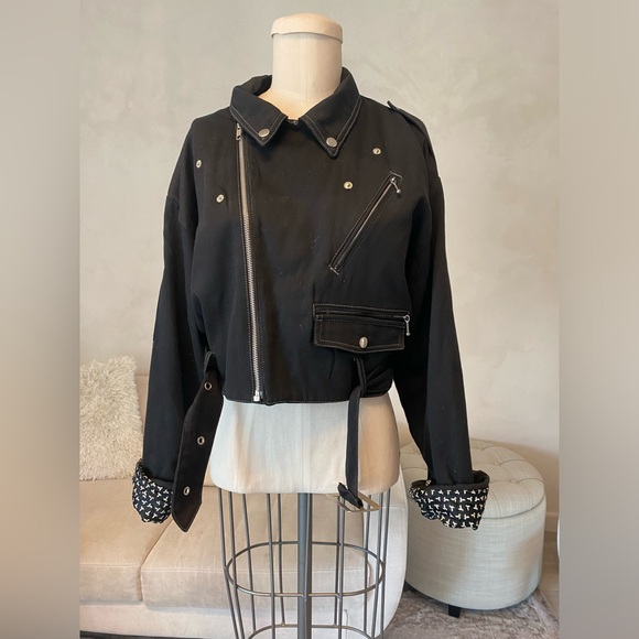 VINTAGE RARE 80s MOTO THE LABEL SPECTOR’S PAR SELECTO FRENCH BLACK JACKET SZ S - Picture 6 of 16